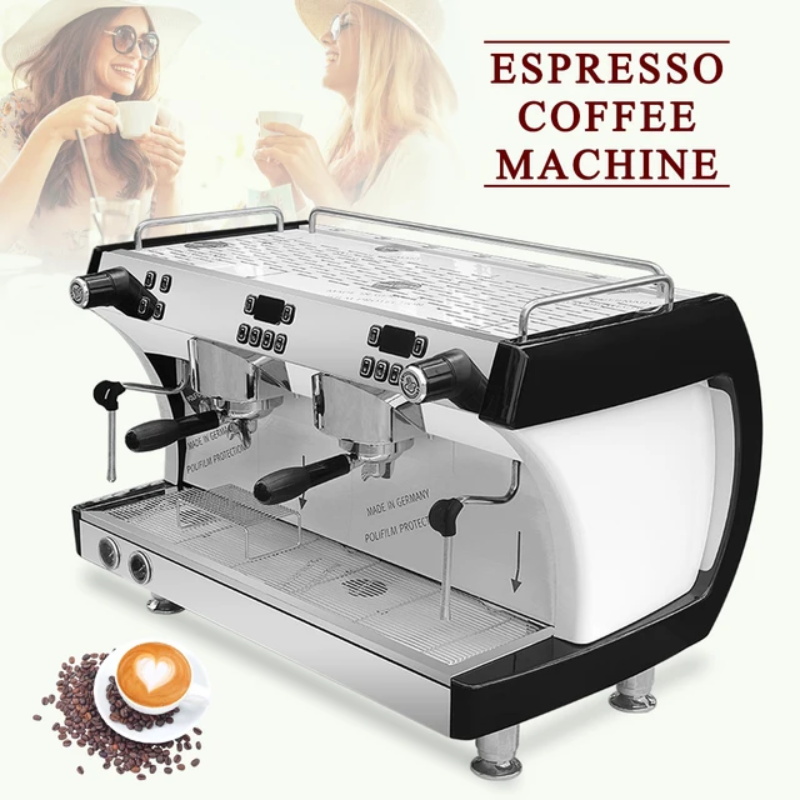 machine à expresso semi-automatique commerciale à double tête de brassage