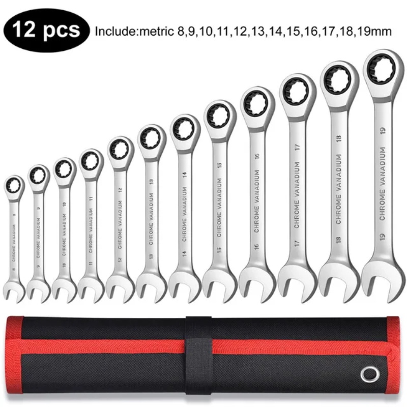 Ratchet wrench set 12pcs 8-19mm