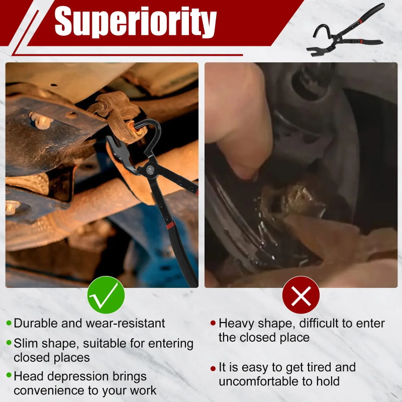 Pliers for exhaust rubbers