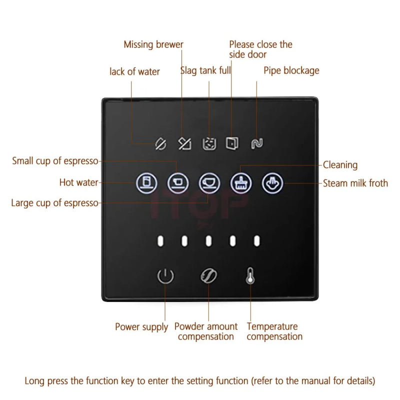 Fully automatic 19 bar coffee machine