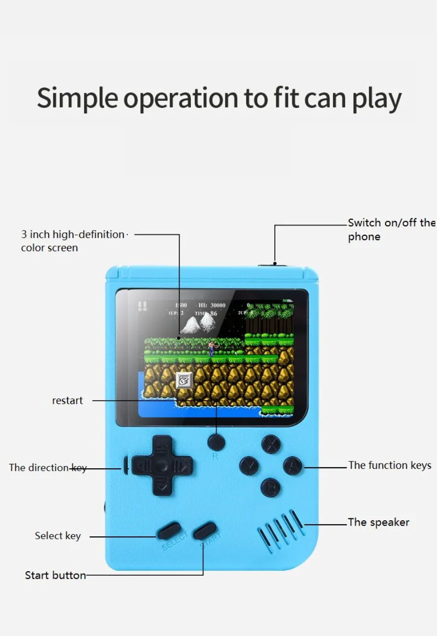 Retro portable mini handheld video game console