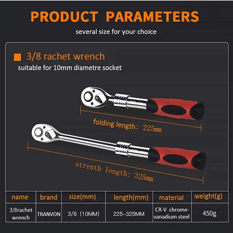 Ratchet Wrench with Extendable Handle