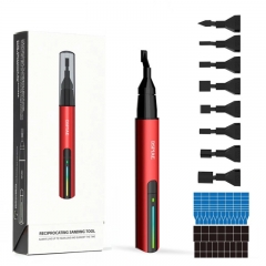 DSPIAE Reziprozierender elektrischer Schleifstift, Modell DIY-Schleif- und Poliermaschine mit Schleifköpfen und vorgeschnittenen Schleifpapieren