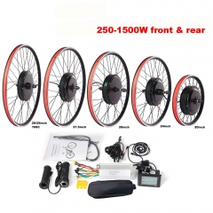 EBike 36V Gear Motor 48V Gearless Hub Motor Without Noise Front Rear Wheel Conversion electric Bike Kit 250W-1500W