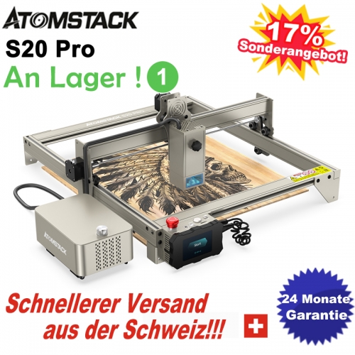 ATOMSTACK S20 Pro 130W Laser Gravur Schneiden Maschine 400x400mm Gravur Bereich Fest-fokus Ultra-dünne Laser Air Assist