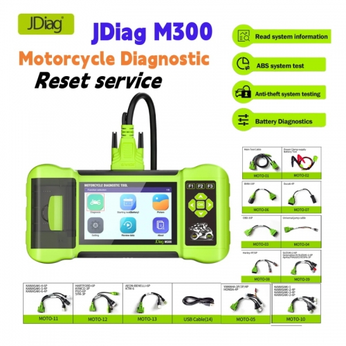 Jdiag M300 Motorcycle Diagnostic Scanner, Read Real-time Data, Error Codes, Read Moto Diagnostic Tool for Ducati, Harley, Honda and Yamaha