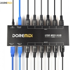 DOREMiDi NEW HUB-8 MIDI 6x6 USB MIDI Host x2 USB 3.1 MIDI Hub Box