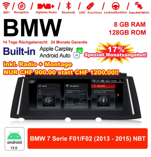 10.25" Qualcomm Snapdragon 665 Android 13.0 4G LTE Autoradio / Multimédia USB WiFi Navi Carplay Pour BMW 7 Series F01/F02 2013-2015 NBT