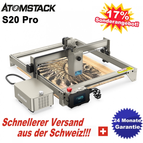 ATOMSTACK S20 Pro 130W Laser Gravur Schneiden Maschine 400x400mm Gravur Bereich Fest-fokus Ultra-dünne Laser Air Assist