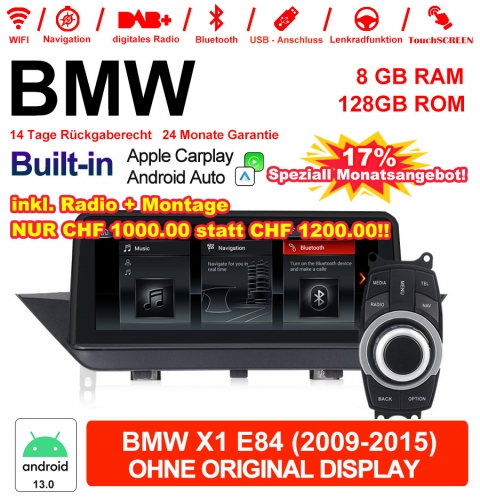 10.25 inch Qualcomm Snapdragon 665 8 Core Android 13.0 4G LTE Car Radio / Multimedia USB WiFi Carplay For BMW X1 E84 (2009-2015) 