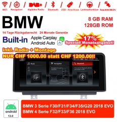 10.25 Zoll Qualcomm Snapdragon 665 8 Core Android 13.0 4G LTE Autoradio / Multimedia USB WiFi Navi Carplay Für BMW 3/4 Series (2018)  EVO