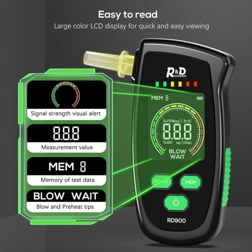 Éthylotest Numérique Portable - Écran LCD Rétroéclairé - Alcootest électronique Pas Cher - Neuf