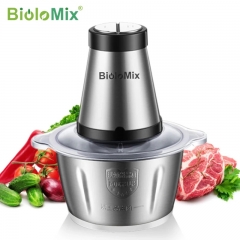 BioloMix 2 Geschwindigkeiten 500W Edelstahl 2L Kapazität Elektrische Chopper Fleischwolf  Küchenmaschine Slicer