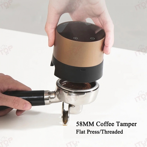 Elektrischer Kaffee-Stampfer 35kg automatischer Manipulation verteiler Flach presse/Gewinde manipulation wiederauf ladbar für 58mm Sieb träger