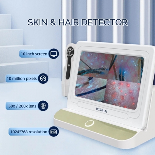 10 pouces HD Analyseur de peau profi grossissement 50x/200x dispositif de Test cutané loupe de pores détecteur de cuir chevelu de follicules pileux