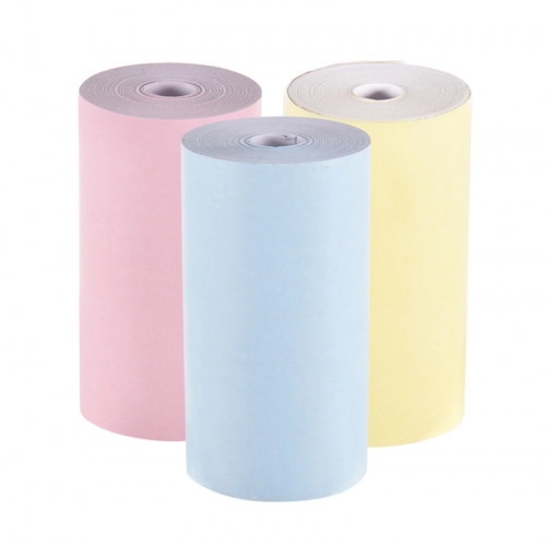 Rouleau de papier thermique couleur 57x30mm, papier Photo pour reçus de facture, pour imprimante thermique de poche PeriPage A6, 3 rouleaux