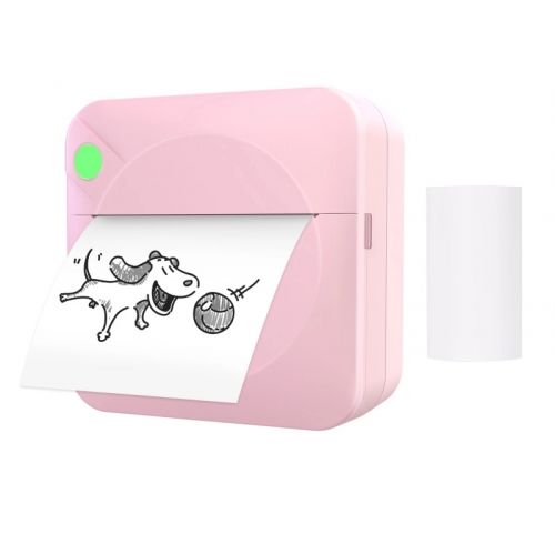 Mini Pocket Photo Printer Portable Thermal Printing Machine for Picture Label DIY with 1 Roll Thermal Paper 57*30mm Compatible with Android iOS