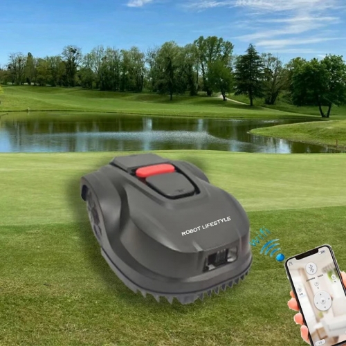 Lawn Mower Robotic 600㎡,WIFI APP Control Auto Charging Automatic Avoid-obstacle, 2.2Ah Li-ion Battery, Water Proof IPX4 for Grass
