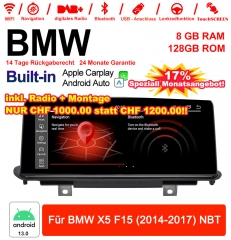 10.25 Zoll Qualcomm Snapdragon 665 8 Core Android 13.0 4G LTE Autoradio / Multimedia USB WiFi Navi Carplay Für BMW X5 F15 (2014-2017) NBT