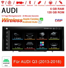 Qualcomm Snapdragon 685 8 Core Android 13.0 4G Autoradio/ Multimédia pour AUDI Q3 2013-2018 CarPlay intégré/Android Auto