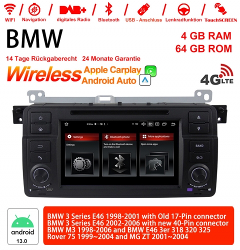 7 Zoll Android 13.0 4G LTE Autoradio / Multimedia 4GB RAM 64GB ROM Für BMW 3 Serie E46 BMW M3 Rover 75 Built-in Carplay / Android Auto