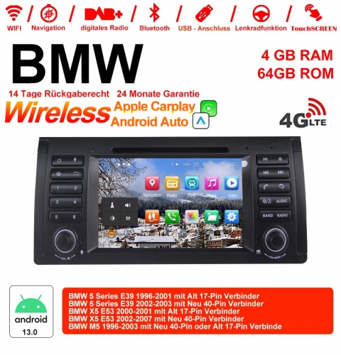 7 pouces Android 13.0 Autoradio / multimédia 4 Go de RAM 64 Go de ROM pour BMW E53 E39 X5 M5 Carplay / Android Auto intégré