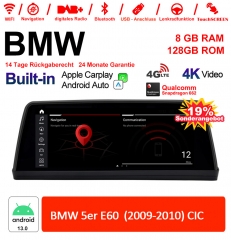 10.25 Zoll Qualcomm Snapdragon 665 8 Core Android 13.0 4G LTE Autoradio / Multimedia USB WiFi Navi Carplay Für BMW 5 Series E60 (2009-2010) CIC