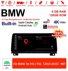 12.3 pouces Qualcomm Snapdragon 665 8 Core Android 13.0 4G LTE Autoradio / Multimédia USB Carplay Pour BMW 7 Series F01/F02 (2013-2015) NBT avec WIFI