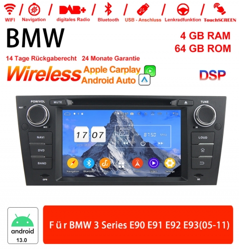 7" Android 13.0  Autoradio 4GB RAM 64GB ROM Für 3 Serie BMW E90 E91 E92 E93 2005-2011 Built-in Carplay / Android Auto
