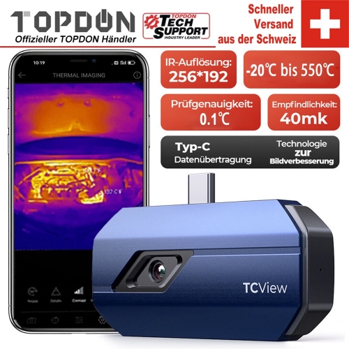TOPDON TC001 Outil de mesure de température d'imageur thermique portable pour Android / Windows / Smartphone / Tablettes / Ordinateurs portables