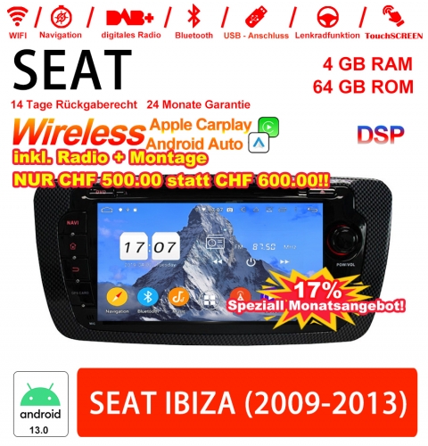 NEW 7'' Android 13 4GB+64GB 1024*600 HD Capacitive Touch Screen Car Radio for Seat IBIZA Avec WiFi NAVI Bluetooth USB