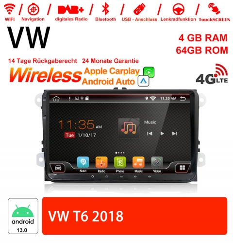 9 inch Android 13.0 car radio / multimedia 4GB RAM 64GB ROM for VW T6 2018 with WiFi NAVI Bluetooth USB