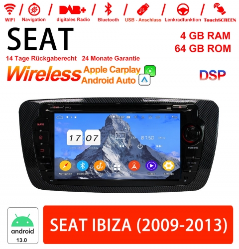 7 Zoll Android 13 Autoradio / Multimedia 4GB RAM 64GB ROM Für SEAT IBIZA 2009-2013 With WiFi NAVI Bluetooth USB