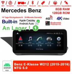 Qualcomm Snapdragon 685 8 Core Android 13 4G LTE Autoradio/Multimédia 8Go RAM 128Go ROM Pour Benz Classe E W212 2015-2016 NTG5.0 CarPlay intégré