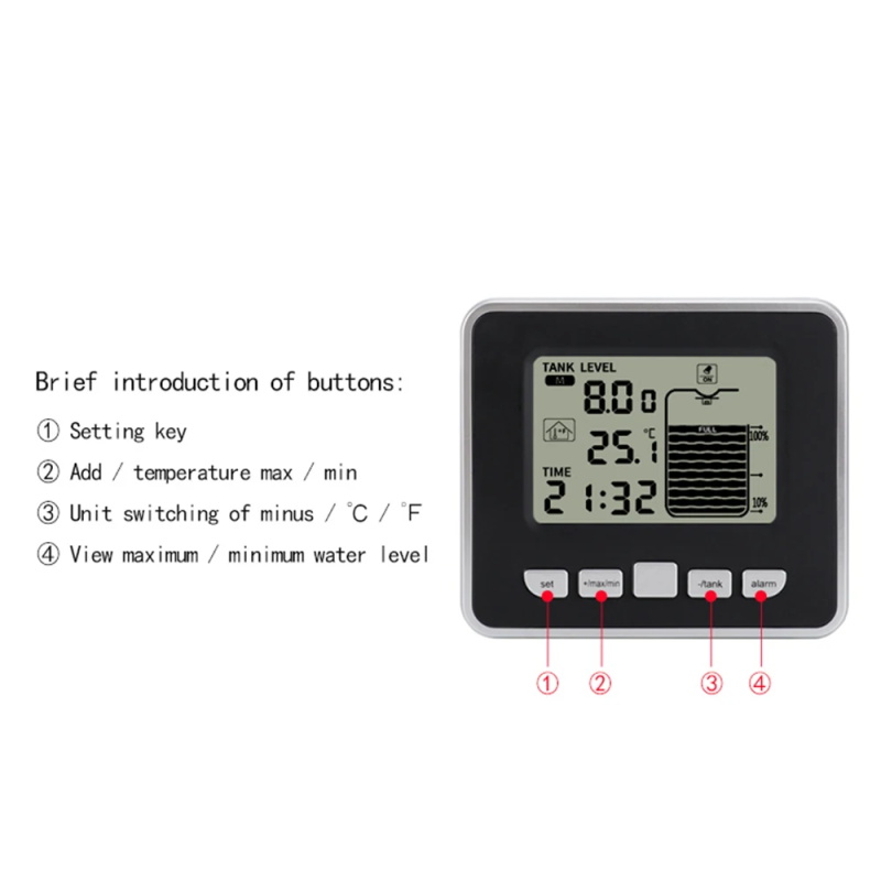 Ultrasonic water tank liquid level meter