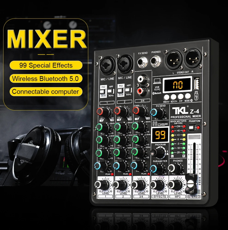4 channel 99 dsp audio mixer