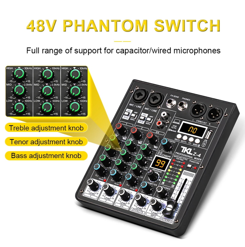 4 kanal 99 dsp audio mixer