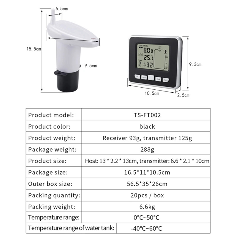 Ultrasonic water tank liquid level meter