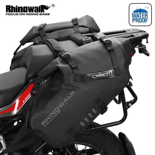 Rhinowalk Motorrad Tasche 28L Wasserdicht 2 Pcs Universal-Fit Motorrad Pannier Tasche Sattel Taschen Seite Lagerung Gabel Reise Gepäck