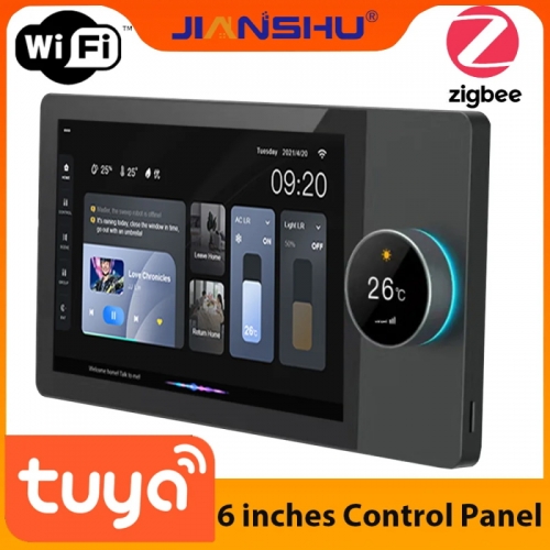 Jianshu Tuya Panel Control WiFi ZigBee Devices Tuya ZigBee Gateway built in 6" Nspanel Tuya Smart Home Control Panel