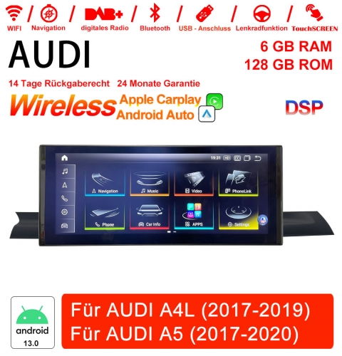 Qualcomm Snapdragon 665 8 Core Android 13.0  Autoradio/ Multimédia pour AUDI A4L 2017-2019/AUDI A5 2017-2020 CarPlay intégré
