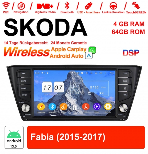 8 inch Android 13.0 car radio / multimedia 4GB RAM 64GB ROM For SKODA Fabia With WiFi NAVI Bluetooth USB