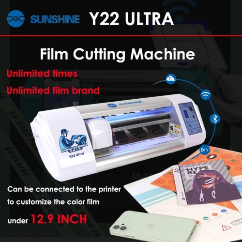 Sunshine Y22 – machine de découpe de film hydrogel flexible et ultra intelligente, déverrouillage illimité, films coupés à l'arrière et à l'avant