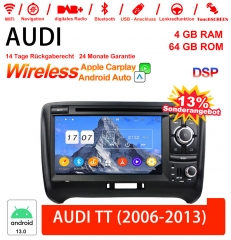 7 pouces Android 13 Autoradio/multimédia 4GB RAM 64GB ROM pour AUDI TT Avec WiFi NAVI Bluetooth USB Carplay / Android Auto intégré