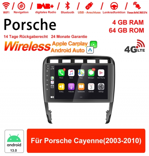 9 pouces Android 13.0 4G LTE Autoradio / Multimédia 4 Go de RAM 64 Go de RAM pour Porsche Cayenne (2003-2010)