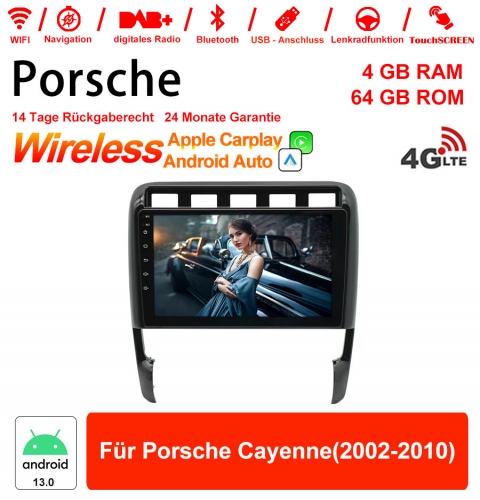 9 Inch Android 13.0 4G LTE Car Radio / Multimedia 4GB RAM 64GB ROM For Porsche Cayenne (2002-2010)
