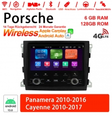 7 pouces Android 13.0 Autoradio / Multimédia 6 Go de RAM 128 Go de ROM pour Cayemne Panamera avec WiFi NAVI Bluetooth USB intégré Carplay/Android Auto