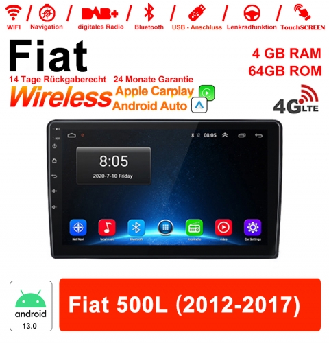 10 pouces Android 13.0 autoradio / multimédia 4GB RAM 64GB ROM pour Fiat 500L 2012-2017 avec DSP intégré Carplay Android Auto