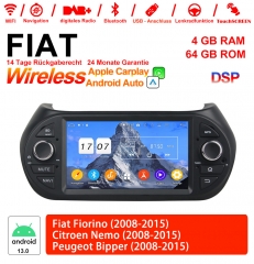 7 Zoll Android 13.0 Autoradio / Multimedia 4GB RAM 64GB ROM Für Fiat Fiorino Citroen Nemo Peugeot Bipper Built-in Carplay / Android Auto