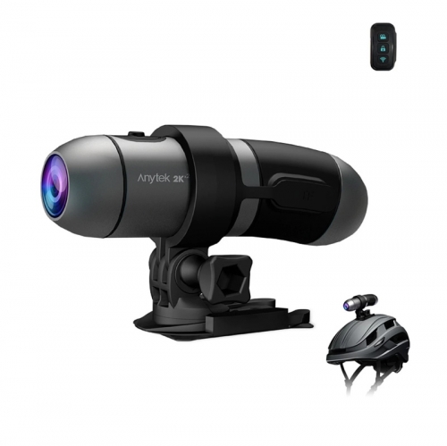 Caméra de casque de moto, haute clarté 2K, double enregistrement, caméra de casque de vélo avec capteur, contrôle sans fil